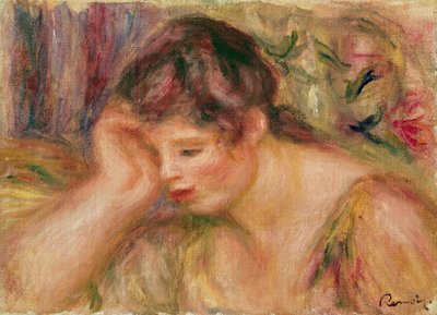 Vrouw Leunend, c.1917 door Pierre Auguste Renoir